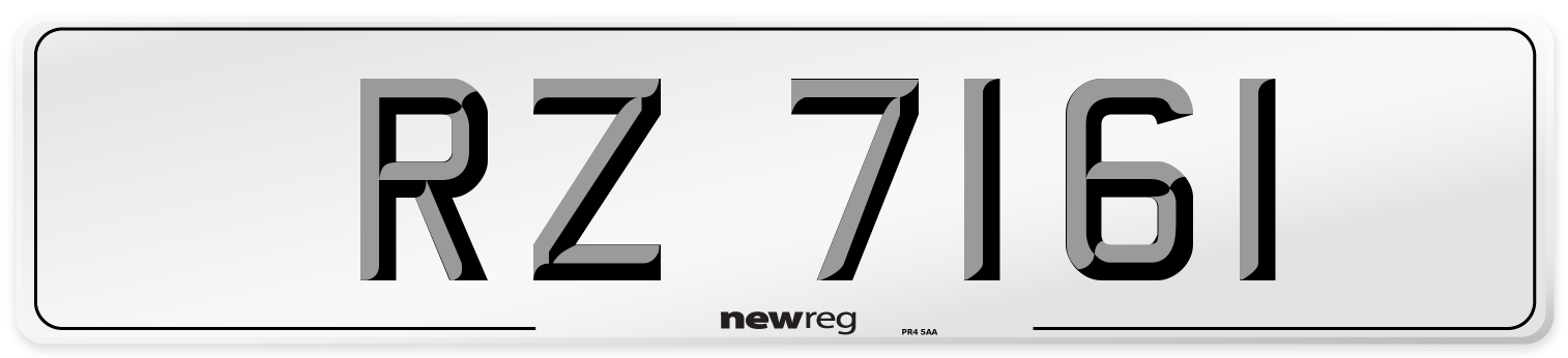 RZ 7161 Number Plate from New Reg
